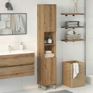 vidaXL Artisan Oak Bathroom Cabinet - Engineered Wood Storage Shelf vidaXL Artisan Oak Bathroom Cabinet - Engineered Wood Storage Shelf