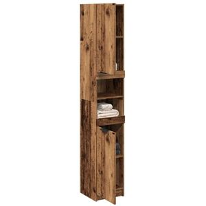 Bathroom Cabinet Old Wood 32x34x188.5 cm Engineered Wood Vidaxl Bathroom Cabinet Old Wood 32x34x188.5 cm Engineered Wood Vidaxl
