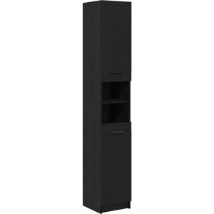 Bathroom Cabinet Black oak 32 x 34 x 188.5 cm Engineered Wood Vidaxl Bathroom Cabinet Black oak 32 x 34 x 188.5 cm Engineered Wood Vidaxl