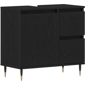 Bathroom Cabinet Black oak 65 x 33 x 60 cm Engineered Wood Vidaxl Bathroom Cabinet Black oak 65 x 33 x 60 cm Engineered Wood Vidaxl