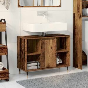 Vidaxl - Bathroom Cabinet Old wood 80 x 33 x 60 cm Engineered Wood Vidaxl - Bathroom Cabinet Old wood 80 x 33 x 60 cm Engineered Wood