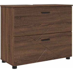 Bathroom Cabinet Brown oak 76.5 x 35 x 64 cm Engineered wood vidaXL Bathroom Cabinet Brown oak 76.5 x 35 x 64 cm Engineered wood vidaXL