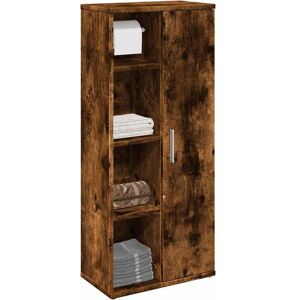 Bathroom Cabinet with Roll Holder Smoked Oak 39x22x90 cm Vidaxl Bathroom Cabinet with Roll Holder Smoked Oak 39x22x90 cm Vidaxl