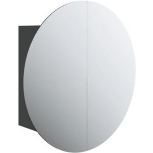 Bathroom Cabinet with Round Mirror&LED Black 40x40x17.5 cm vidaXL Bathroom Cabinet with Round Mirror&LED Black 40x40x17.5 cm vidaXL