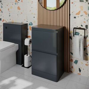 Regis - Bathroom Cloakroom Vanity Unit 500mm Freestanding Cabinet Drawer Anthracite Grey Regis - Bathroom Cloakroom Vanity Unit 500mm Freestanding Cabinet Drawer Anthracite Grey