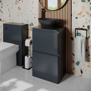 Regis Bathroom Cloakroom Vanity Unit Countertop Wash Basin Storage Cabinet Grey 500mm Regis Bathroom Cloakroom Vanity Unit Countertop Wash Basin Storage Cabinet Grey 500mm