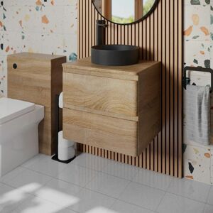 Regis - Bathroom Cloakroom Vanity Unit Countertop Wash Basin Wall Hung Wood 600mm Regis - Bathroom Cloakroom Vanity Unit Countertop Wash Basin Wall Hung Wood 600mm