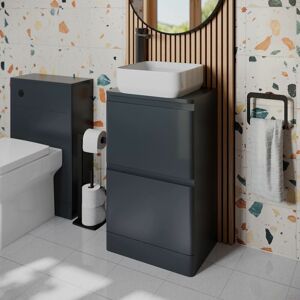 Regis - Bathroom Cloakroom Vanity Unit Storage Cabinet Countertop Wash Basin Grey 500mm Regis - Bathroom Cloakroom Vanity Unit Storage Cabinet Countertop Wash Basin Grey 500mm
