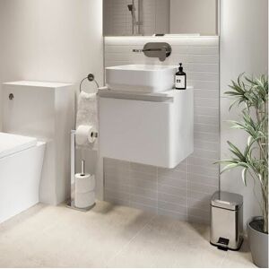 Regis - Bathroom Cloakroom Vanity Unit Wall Mounted Countertop Basin White Gloss 500mm Regis - Bathroom Cloakroom Vanity Unit Wall Mounted Countertop Basin White Gloss 500mm