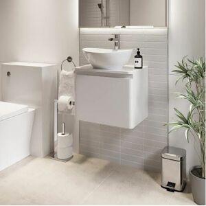 Regis - Bathroom Cloakroom Vanity Unit Wall Mounted Countertop Basin White Gloss 500mm Regis - Bathroom Cloakroom Vanity Unit Wall Mounted Countertop Basin White Gloss 500mm