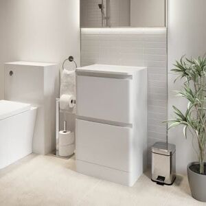 Regis - Bathroom Cloakroom Vanity Unit Wash 500mm Cabinet Drawers Storage White Gloss Regis - Bathroom Cloakroom Vanity Unit Wash 500mm Cabinet Drawers Storage White Gloss