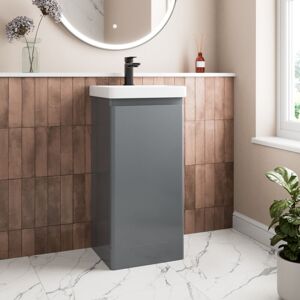AQUARI Grey Bathroom Furniture Vanity Unit Basin Storage Cabinet Cupboard 400mm AQUARI Grey Bathroom Furniture Vanity Unit Basin Storage Cabinet Cupboard 400mm