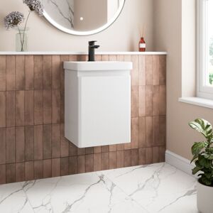 Regis White Bathroom Furniture Vanity Unit with Basin Sink Modern Cabinet Storage 400mm Wall Hung Regis White Bathroom Furniture Vanity Unit with Basin Sink Modern Cabinet Storage 400mm Wall Hung