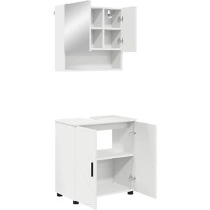 Bathroom Furniture Set Wall-mounted 2 pcs White Engineered wood vidaXL Bathroom Furniture Set Wall-mounted 2 pcs White Engineered wood vidaXL