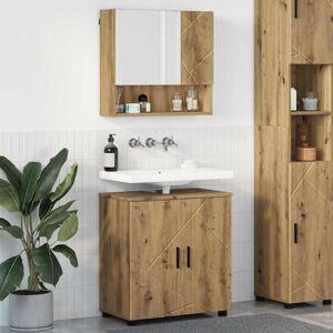 Bathroom Furniture Set Wall-mounted with Door 2 pcs Artisan Oak vidaXL Bathroom Furniture Set Wall-mounted with Door 2 pcs Artisan Oak vidaXL