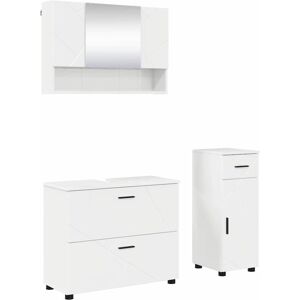 Bathroom Furniture Set 3 pcs High gloss white Engineered wood vidaXL Bathroom Furniture Set 3 pcs High gloss white Engineered wood vidaXL