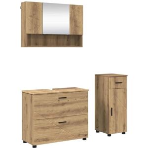 Bathroom Furniture Set 3 pcs Artisan oak Engineered wood vidaXL Bathroom Furniture Set 3 pcs Artisan oak Engineered wood vidaXL