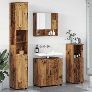 Bathroom Furniture Set 4 pcs Old Wood Engineered wood & Metal vidaXL Bathroom Furniture Set 4 pcs Old Wood Engineered wood & Metal vidaXL