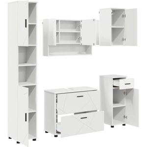 Bathroom Furniture Set with Drawer 5 pcs White 30 x 35 x 192 cm vidaXL Bathroom Furniture Set with Drawer 5 pcs White 30 x 35 x 192 cm vidaXL