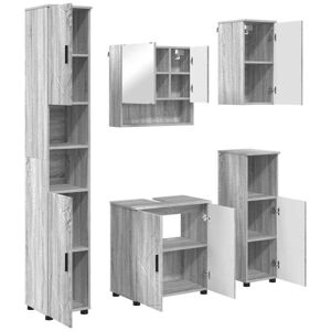 Bathroom Furniture Set 5 pcs Grey sonoma 61 x 35 x 64 cm vidaXL Bathroom Furniture Set 5 pcs Grey sonoma 61 x 35 x 64 cm vidaXL