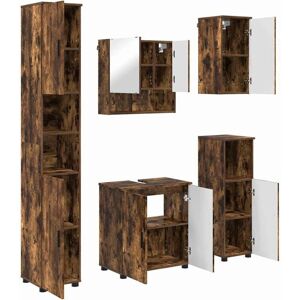 Bathroom Furniture Set 5 pcs Smoked oak 61 x 35 x 64 cm vidaXL Bathroom Furniture Set 5 pcs Smoked oak 61 x 35 x 64 cm vidaXL