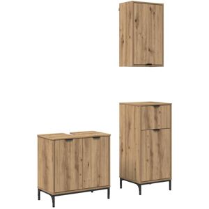 Bathroom Furniture Set 3 pcs Artisan oak Engineered wood vidaXL Bathroom Furniture Set 3 pcs Artisan oak Engineered wood vidaXL