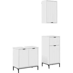 Bathroom Furniture Set 3 pcs High gloss white Engineered wood vidaXL Bathroom Furniture Set 3 pcs High gloss white Engineered wood vidaXL