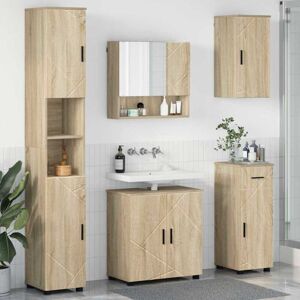 Bathroom Furniture Set 5 pcs Sonoma oak 61 x 35 x 64 cm vidaXL Bathroom Furniture Set 5 pcs Sonoma oak 61 x 35 x 64 cm vidaXL
