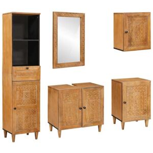 Bathroom Furniture Set with Drawer 5 pcs Brown 38 x 33 x 160 cm vidaXL Bathroom Furniture Set with Drawer 5 pcs Brown 38 x 33 x 160 cm vidaXL