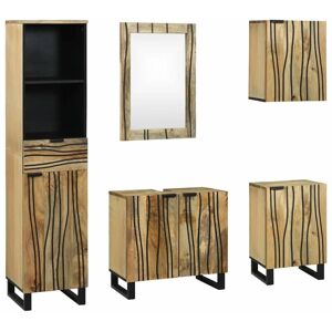 Vidaxl - Bathroom Furniture Set with Drawer 5 pcs Brown 38 x 33 x 160 cm Vidaxl - Bathroom Furniture Set with Drawer 5 pcs Brown 38 x 33 x 160 cm