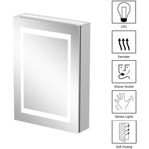 Aquari - Bathroom led Mirror Cabinet Illuminated Demister Pad Shaver Socket 500 x 700mm Aquari - Bathroom led Mirror Cabinet Illuminated Demister Pad Shaver Socket 500 x 700mm