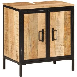 Bathroom Sink Cabinet 55x35x60 cm Solid Wood Mango and Iron vidaXL Bathroom Sink Cabinet 55x35x60 cm Solid Wood Mango and Iron vidaXL