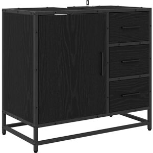 Bathroom Sink Cabinet with Drawer Black oak 65 x 33 x 60 cm vidaXL Bathroom Sink Cabinet with Drawer Black oak 65 x 33 x 60 cm vidaXL