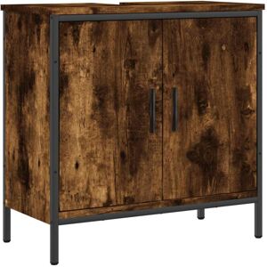 Bathroom Sink Cabinet Smoked Oak 60x30x60 cm Engineered Wood Vidaxl Bathroom Sink Cabinet Smoked Oak 60x30x60 cm Engineered Wood Vidaxl