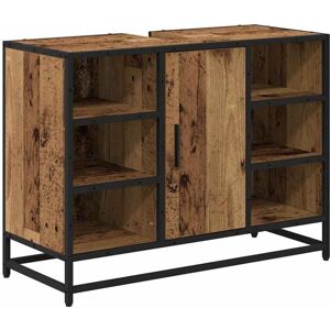 Bathroom Sink Cabinet Old wood 80 x 33 x 60 cm Engineered wood vidaXL Bathroom Sink Cabinet Old wood 80 x 33 x 60 cm Engineered wood vidaXL