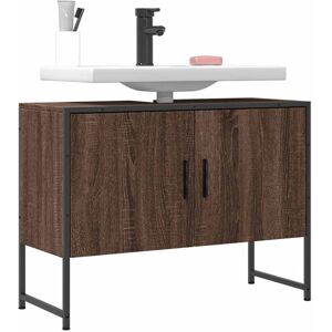 Bathroom Sink Cabinet Brown Oak 80x33x60 cm Engineered Wood Vidaxl Bathroom Sink Cabinet Brown Oak 80x33x60 cm Engineered Wood Vidaxl