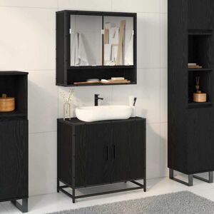 Bathroom Sink Cabinet Black Oak 65 x 33 x 60 cm Engineered wood vidaXL Bathroom Sink Cabinet Black Oak 65 x 33 x 60 cm Engineered wood vidaXL