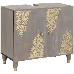 Bathroom Sink Cabinet Grey 62 x 33 x 58 cm Solid Mango wood vidaXL Bathroom Sink Cabinet Grey 62 x 33 x 58 cm Solid Mango wood vidaXL