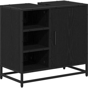 Bathroom Sink Cabinet Black oak 65 x 33 x 60 cm Engineered wood vidaXL Bathroom Sink Cabinet Black oak 65 x 33 x 60 cm Engineered wood vidaXL