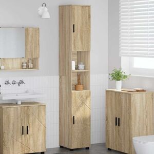 Bathroom Cabinet with Storage Sonoma Oak 30 x 35 x 192 cm vidaXL Bathroom Cabinet with Storage Sonoma Oak 30 x 35 x 192 cm vidaXL