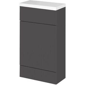 Vasari - Hudson Reed Fusion wc Unit with Polymarble Worktop 600mm Wide - Gloss Grey Vasari - Hudson Reed Fusion wc Unit with Polymarble Worktop 600mm Wide - Gloss Grey
