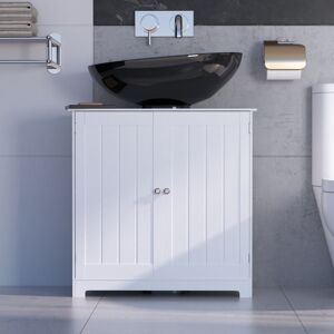 Briefness - Bathroom Under Sink Cabinet Floor Standing Storage Cupboard Basin Racking Unit, White Briefness - Bathroom Under Sink Cabinet Floor Standing Storage Cupboard Basin Racking Unit, White