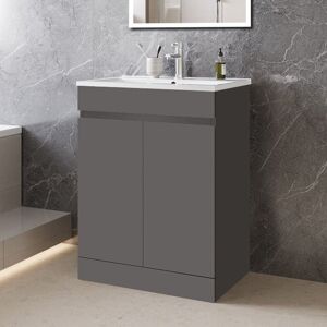 Biubiubath 600mm Freestanding Bathroom Vanity Unit with Basin Storage Cabinet 2 Doors Biubiubath 600mm Freestanding Bathroom Vanity Unit with Basin Storage Cabinet 2 Doors