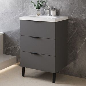 Biubiubath 600mm Bathroom Vanity Unit with Basin Sink Storage Furniture Freestanding Matt Grey Biubiubath 600mm Bathroom Vanity Unit with Basin Sink Storage Furniture Freestanding Matt Grey