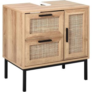 BELIANI Washbasin Cabinet ROSELL 60 cm Light Brown BELIANI Washbasin Cabinet ROSELL 60 cm Light Brown