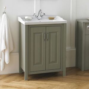 Nes Home - Chiltern Traditional 800mm Freestanding 2 Door Vanity Basin Unit Stone Grey Nes Home - Chiltern Traditional 800mm Freestanding 2 Door Vanity Basin Unit Stone Grey