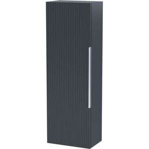 Balterley - Contemporary Fluted 400mm Tall Wall Hung Bathroom Storage Unit with Single Soft Close Door, Dark Grey Balterley - Contemporary Fluted 400mm Tall Wall Hung Bathroom Storage Unit with Single Soft Close Door, Dark Grey