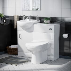 NES HOME Dyon 950mm Vanity Basin Unit Flat Pack, wc Unit & Elso Back To Wall Toilet White NES HOME Dyon 950mm Vanity Basin Unit Flat Pack, wc Unit & Elso Back To Wall Toilet White