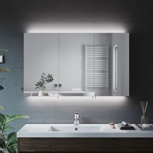 Elegant - Bathrrom Wall Cabinet Illuminated led Mirror with Shaver Socket + Demister Pad + 3 Lighting Modes 1000x600mm Dimmable led Illumiated Elegant - Bathrrom Wall Cabinet Illuminated led Mirror with Shaver Socket + Demister Pad + 3 Lighting Modes 1000x600mm Dimmable led Illumiated