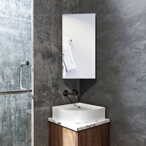 Stainless Steel Corner Cabinet Wall Mounted Bathroom Storage Cabinets Single Door with 3 Shelves 600 x 300 mm - Elegant Stainless Steel Corner Cabinet Wall Mounted Bathroom Storage Cabinets Single Door with 3 Shelves 600 x 300 mm - Elegant